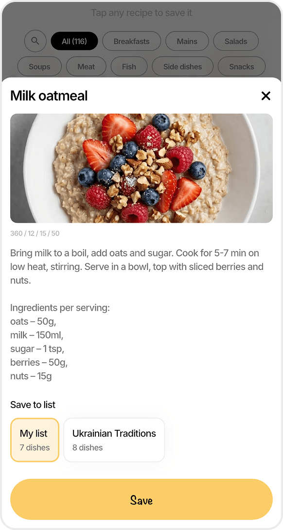FoodsPlans recipe details