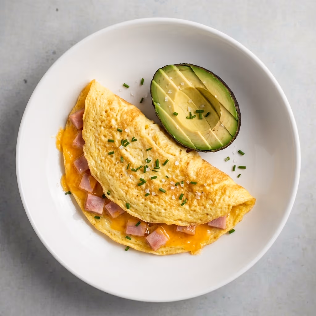 Ham and cheese omelette