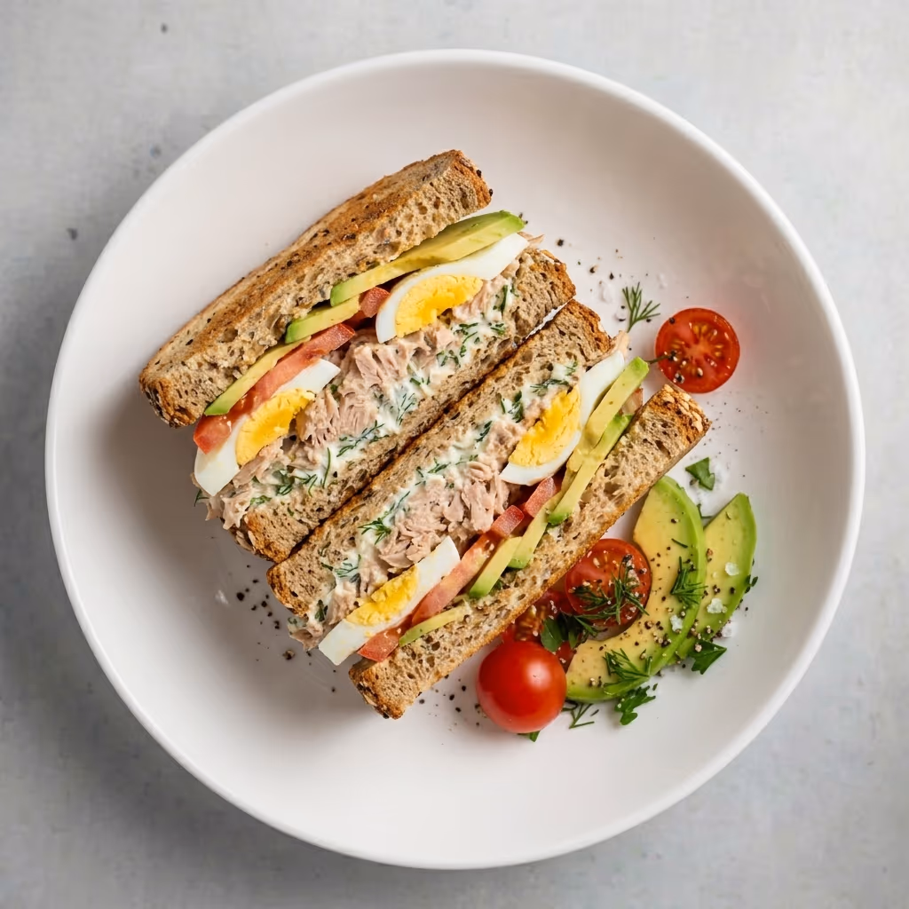 Tuna and egg sandwich
